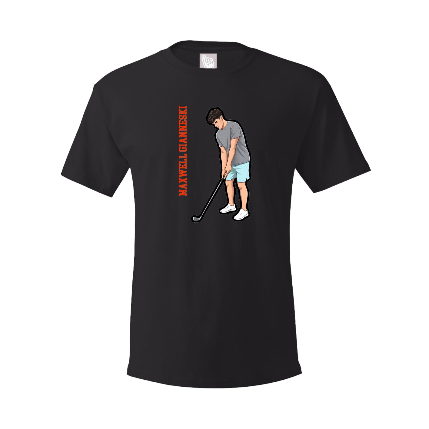 Youth Tee — Name Vertical in Black