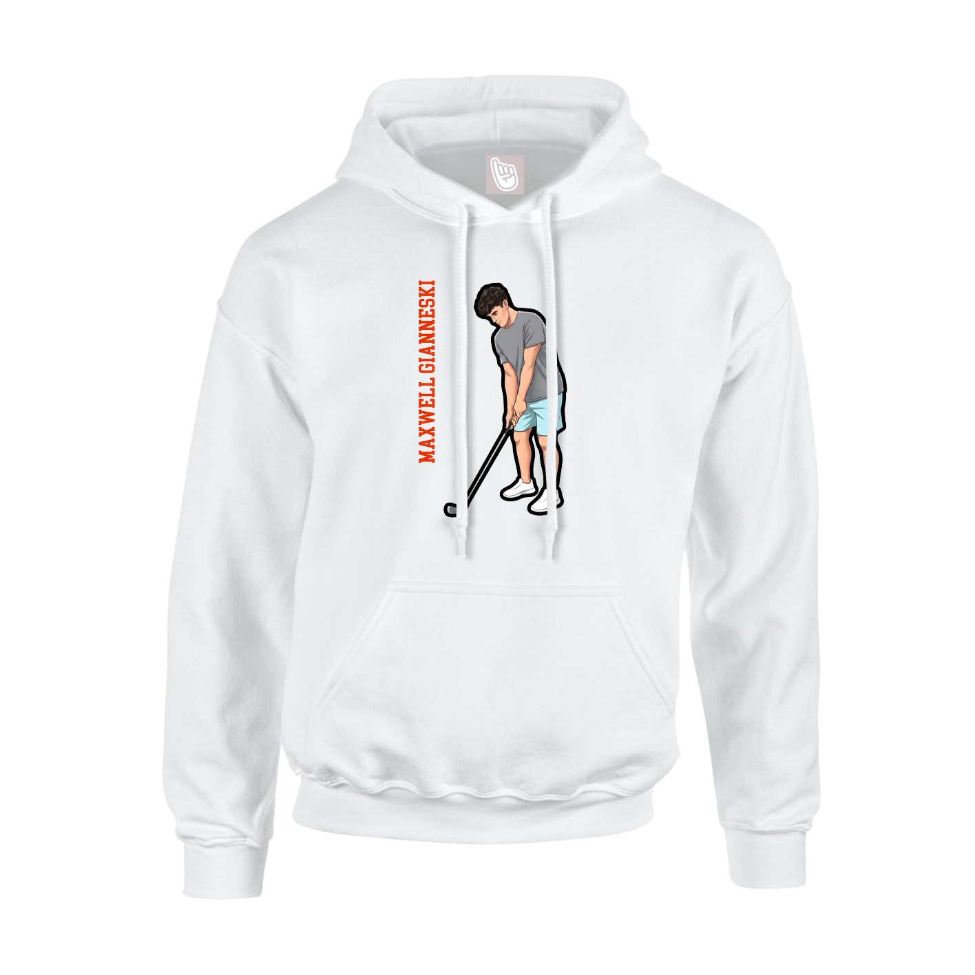 Hoodie — Name Vertical in White