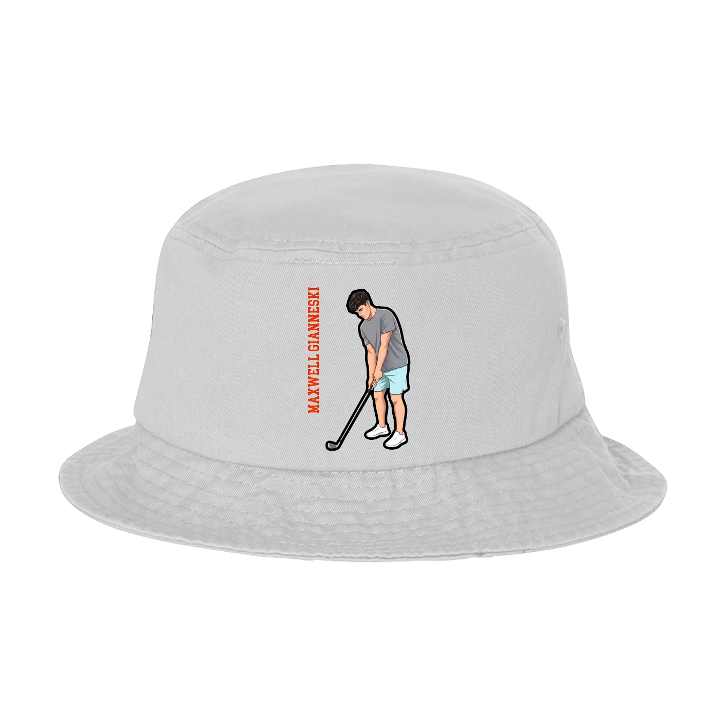Bucket Cap — Name Vertical in White