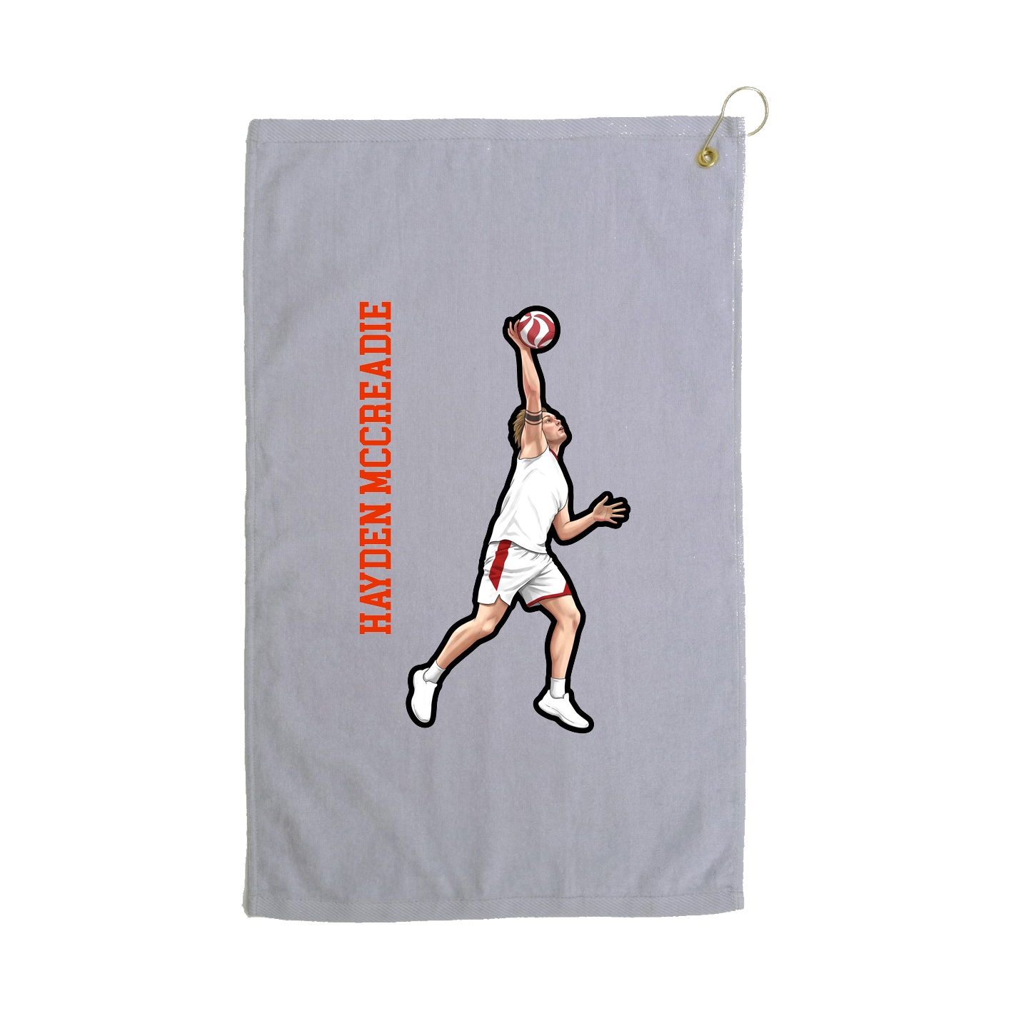 Golf Towel — Name Vertical in Grey