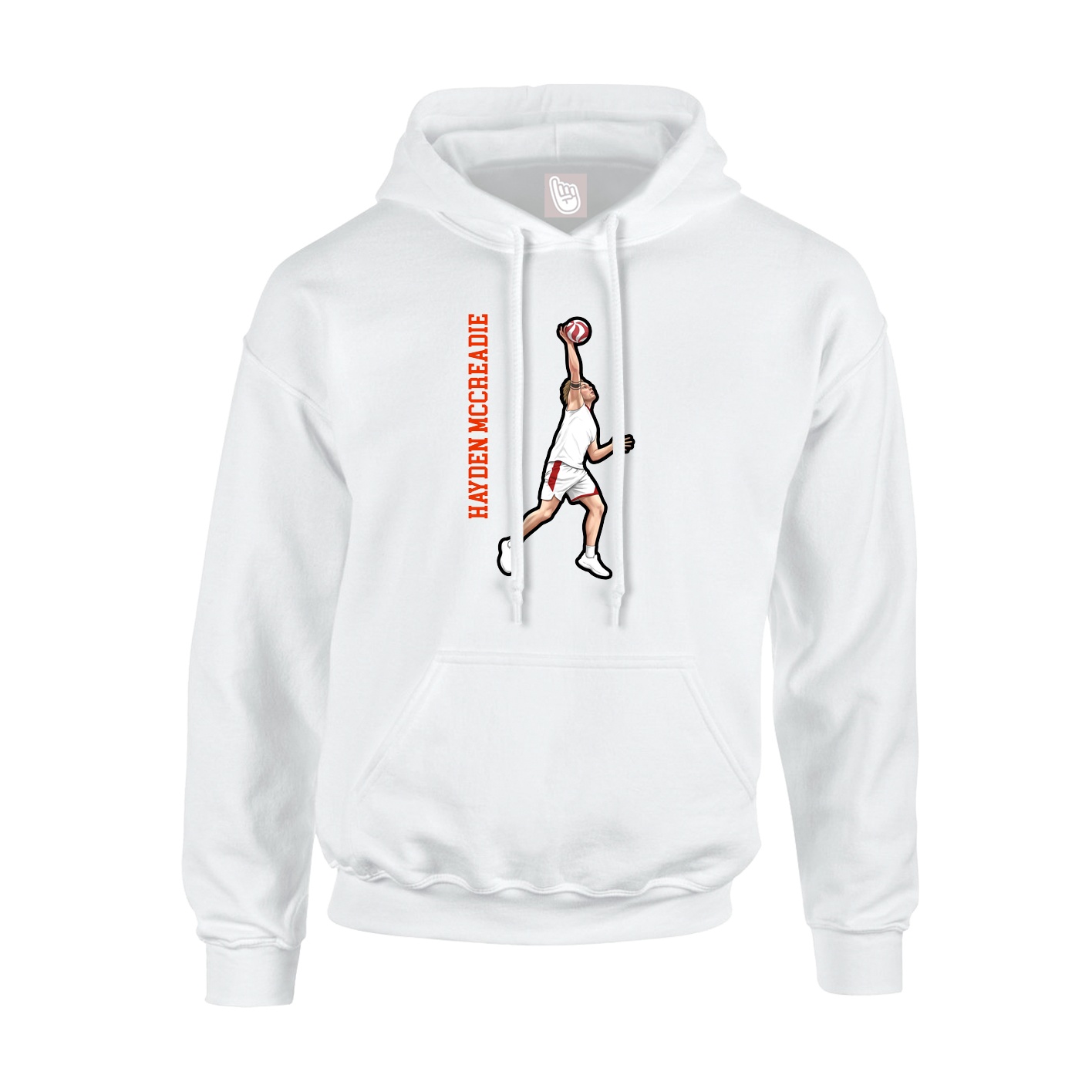 Youth Hoodie — Name Vertical in White