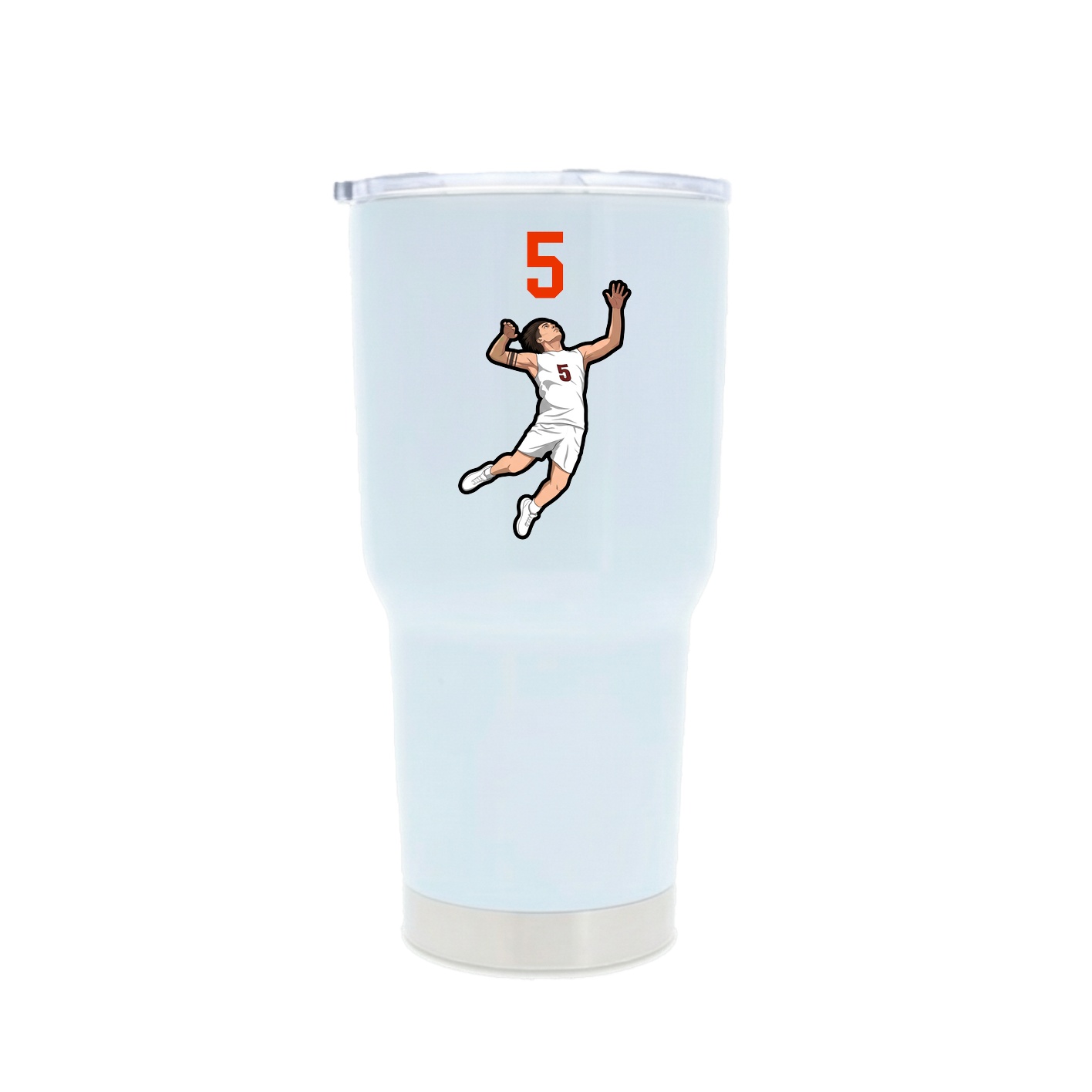 30oz Stainless Steel Tumbler — Number Top in White