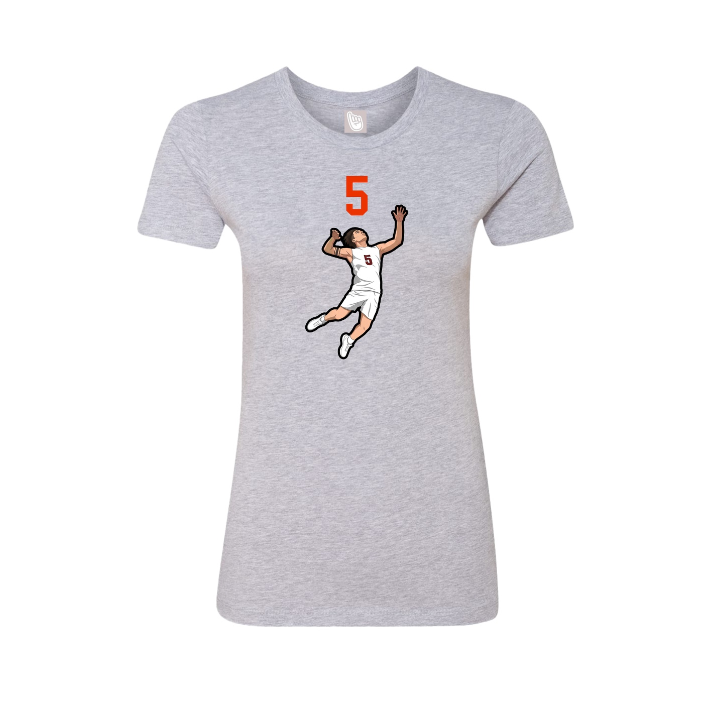 Fitted Women's Tee — Number Top in Grey