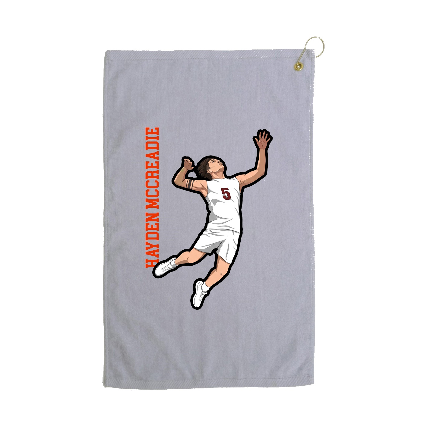 Golf Towel — Name Vertical in Grey