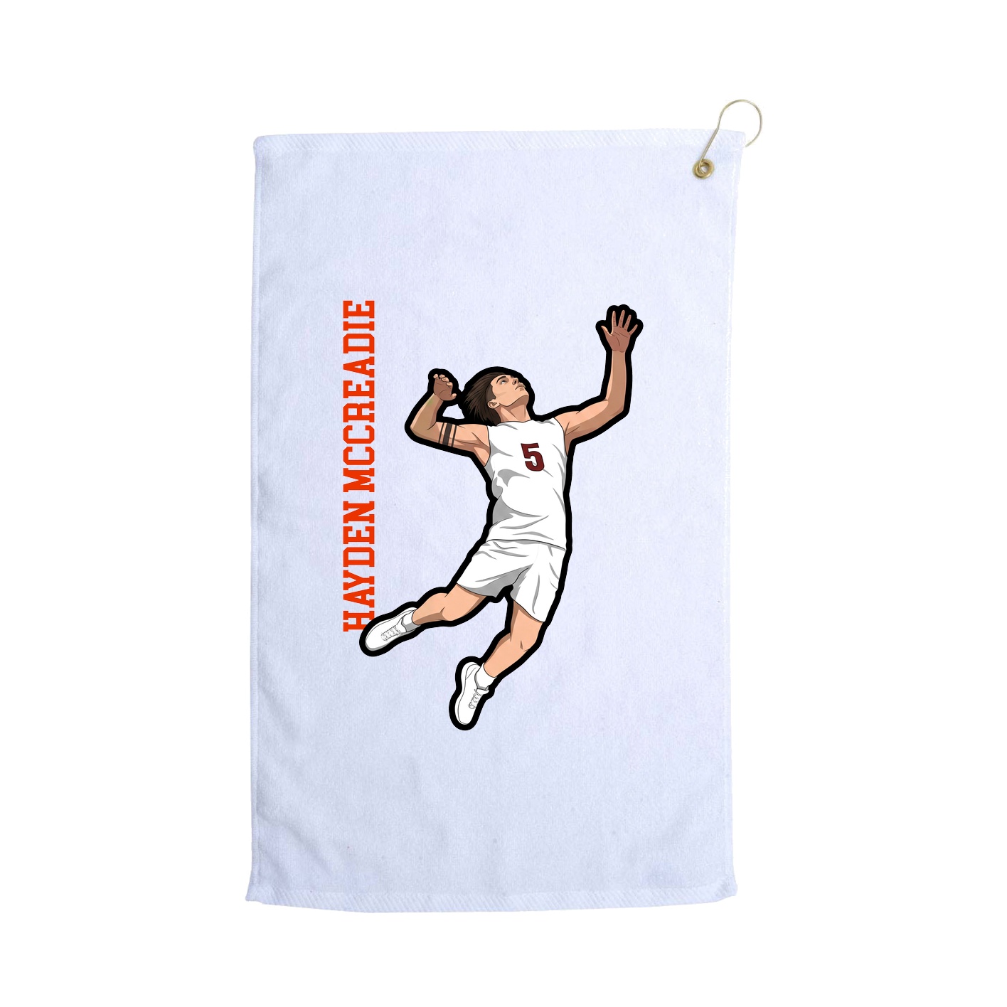 Golf Towel — Name Vertical in White
