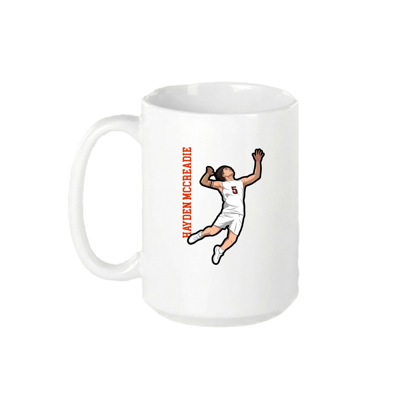 15oz Coffee Mug — Name Vertical in White