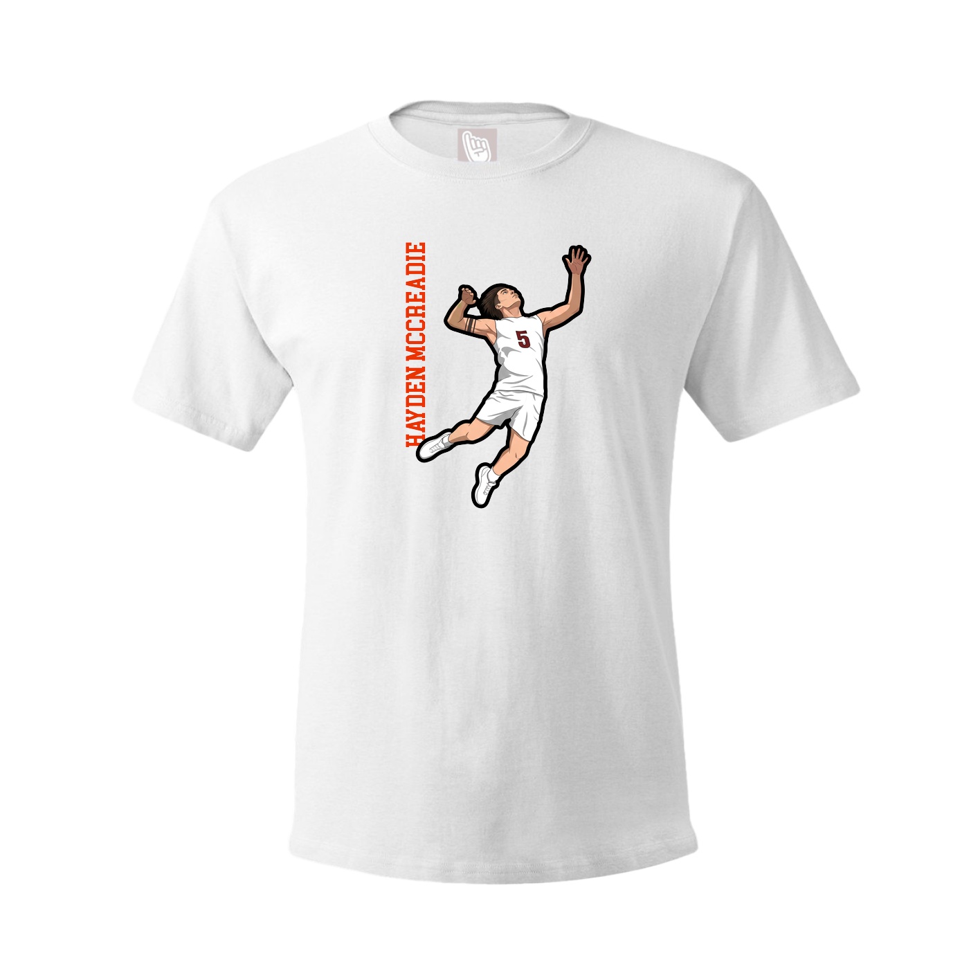 Youth Tee — Name Vertical in White