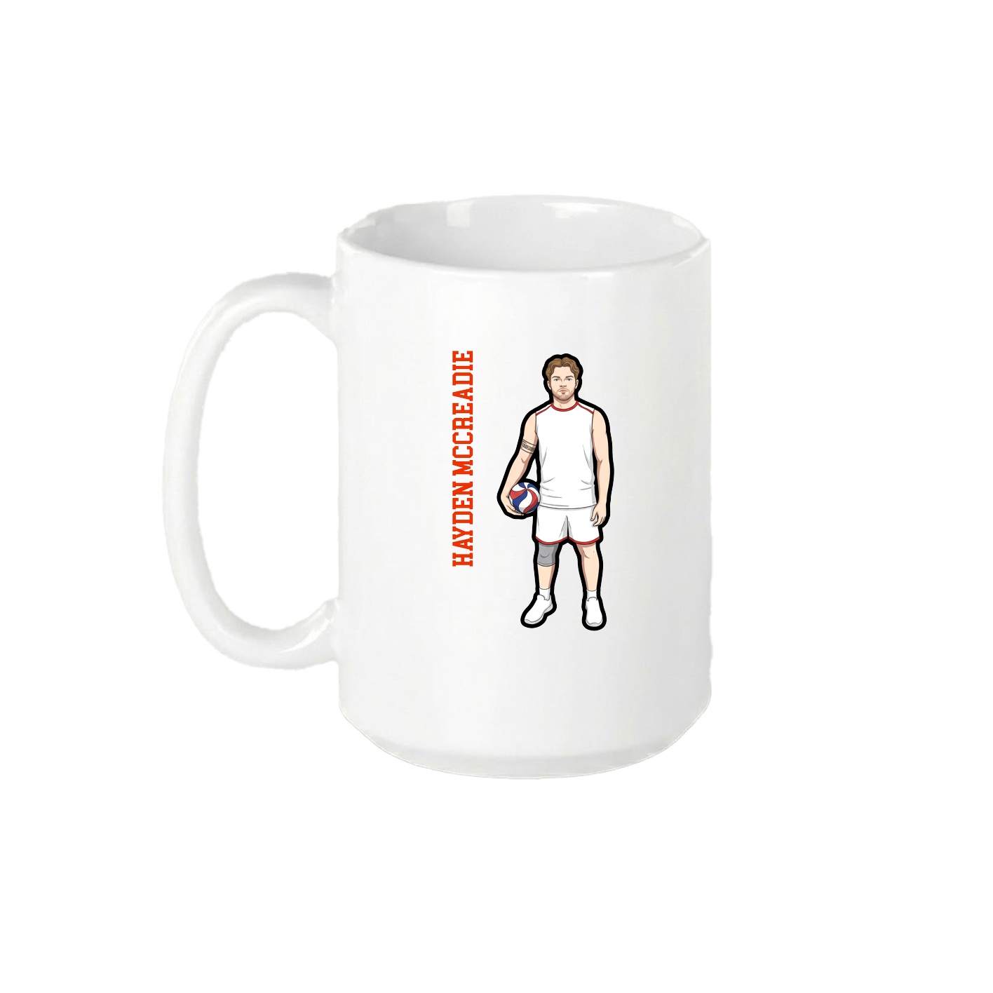 15oz Coffee Mug — Name Vertical in White