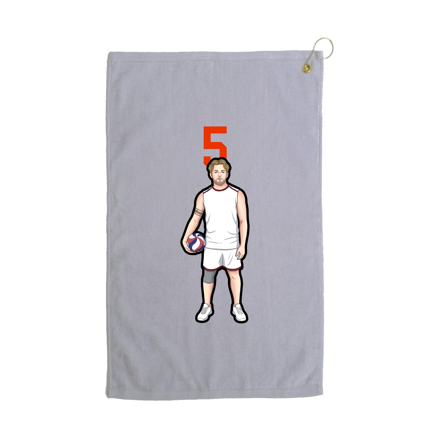 Golf Towel — Number Top in Grey
