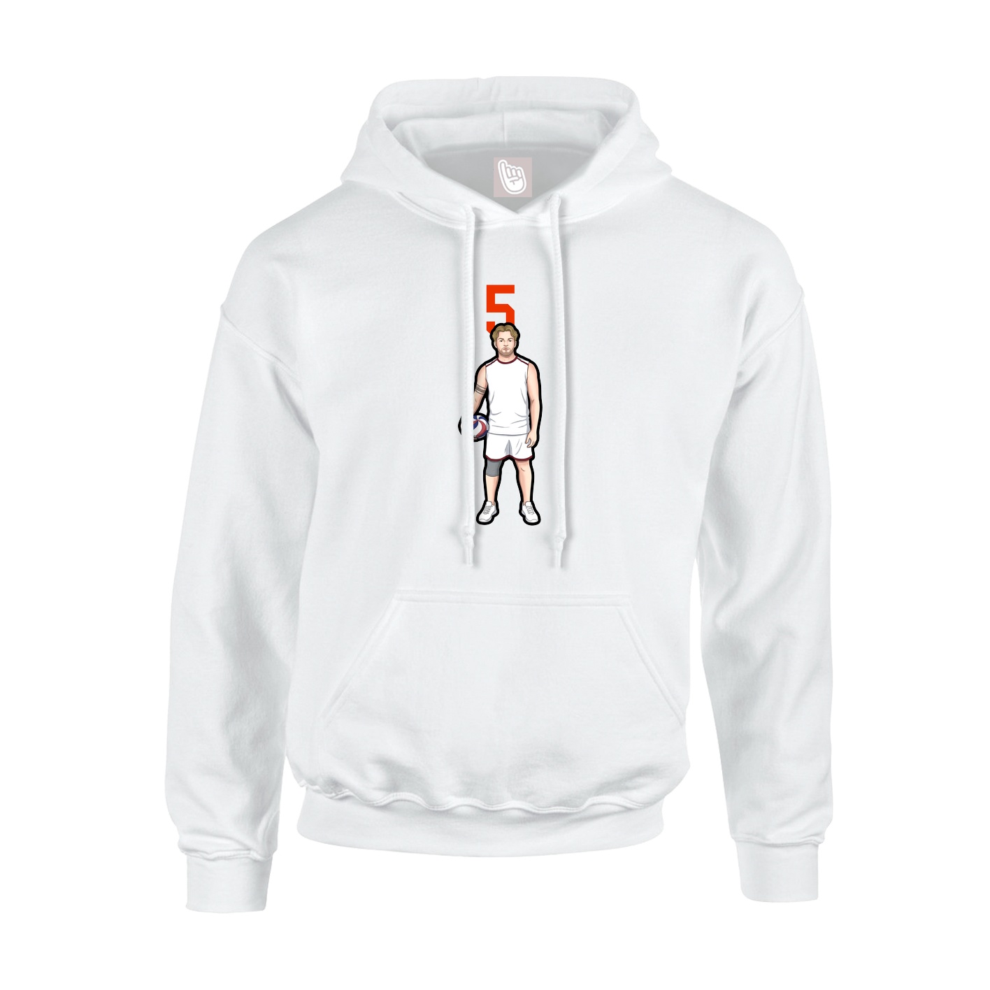 Youth Hoodie — Number Top in White
