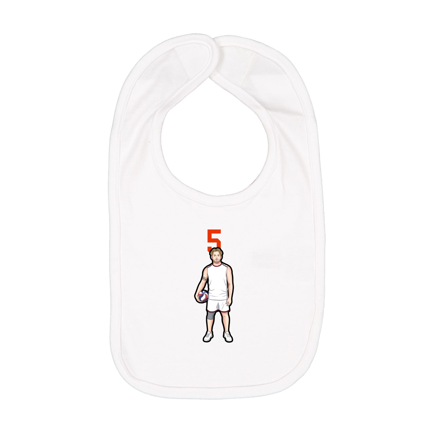 Infant Bib — Number Top in White