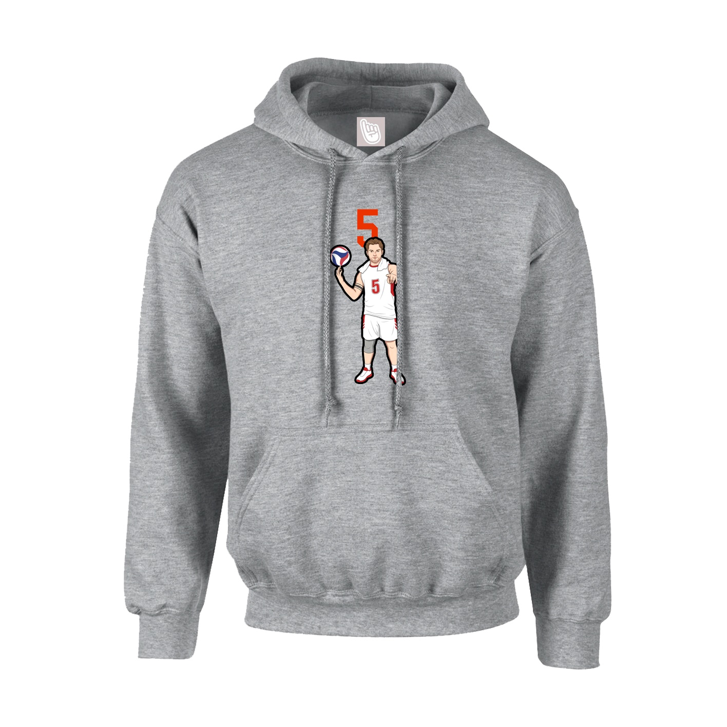 Hoodie — Number Top in Grey
