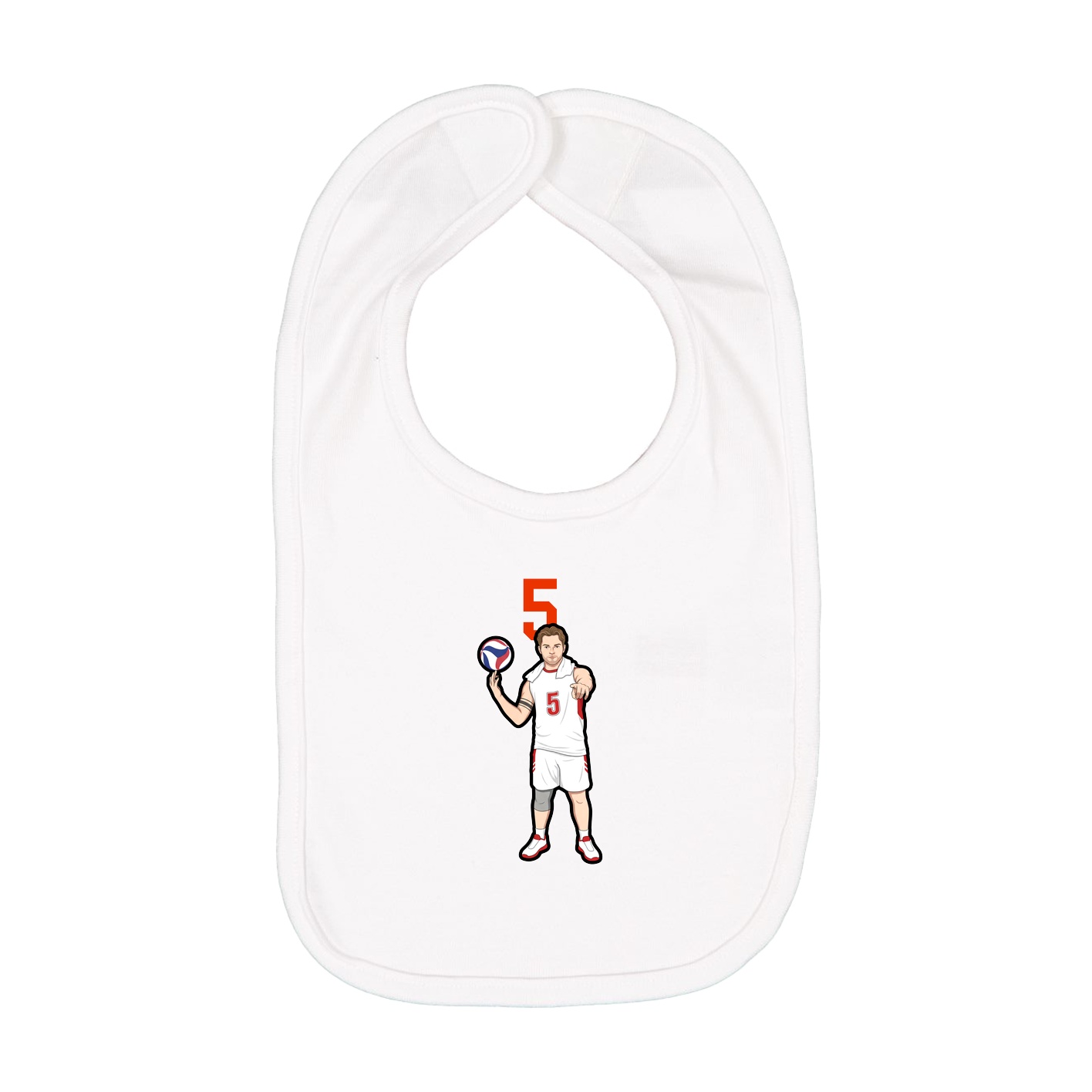 Infant Bib — Number Top in White
