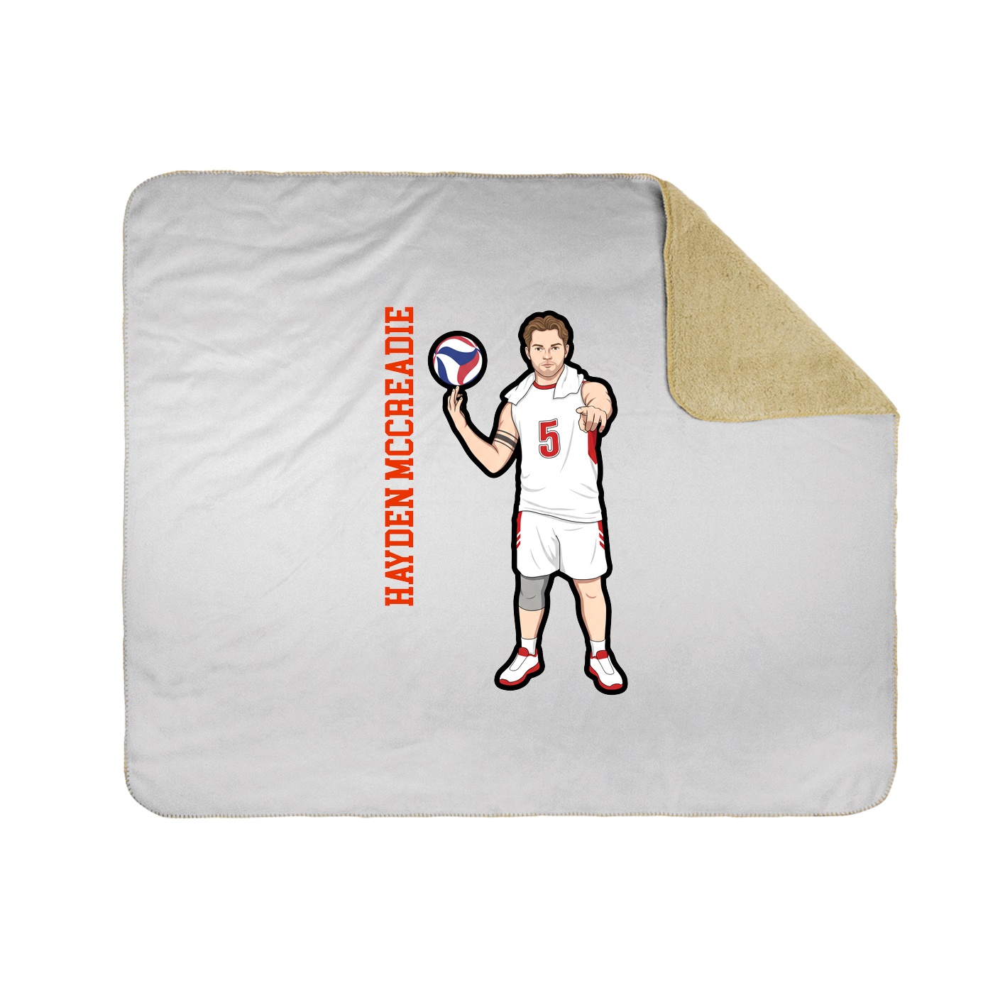 Throw Blanket — Name Vertical in White