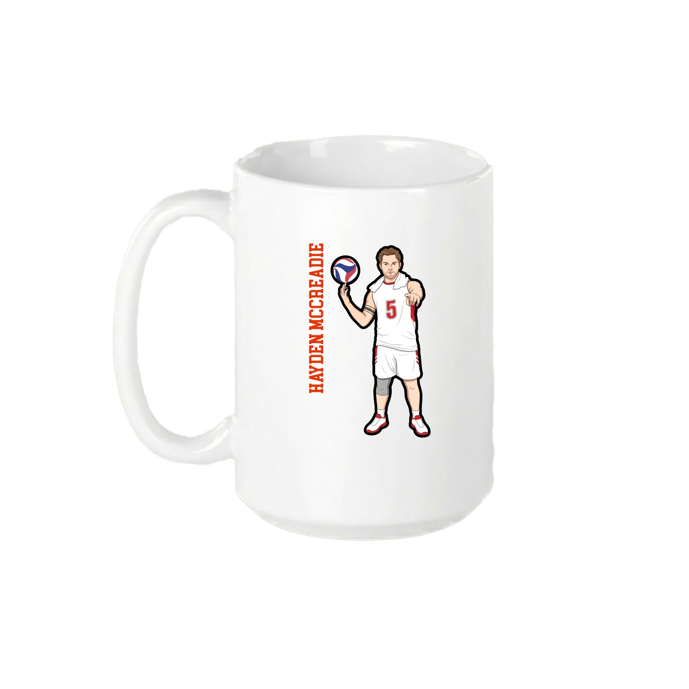 15oz Coffee Mug — Name Vertical in White