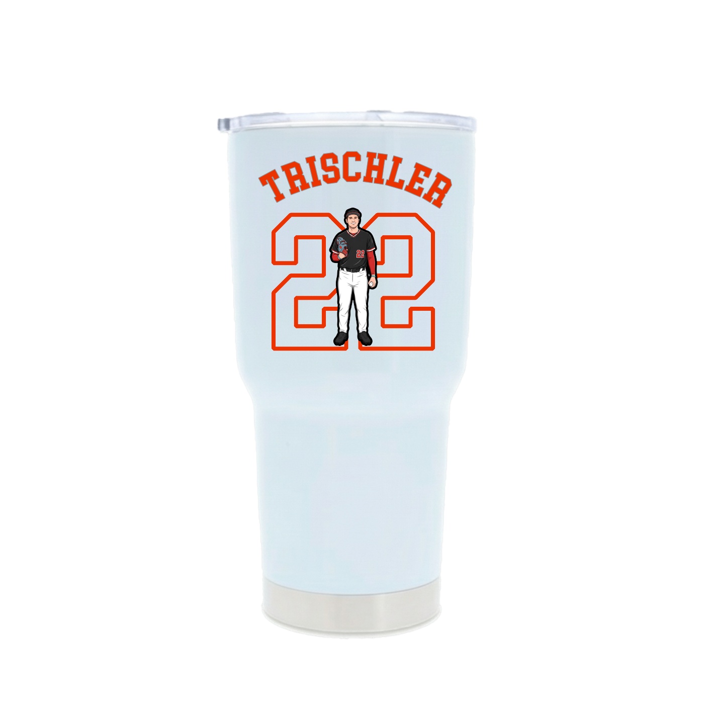 30oz Stainless Steel Tumbler — Shirsey Arch in White