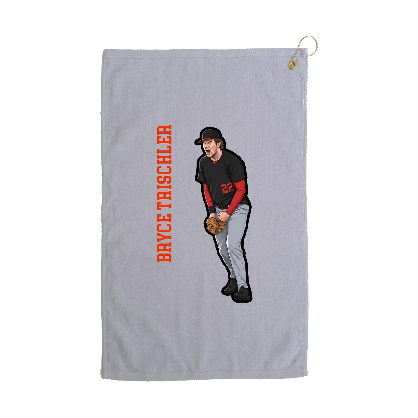 Golf Towel — Name Vertical in Grey