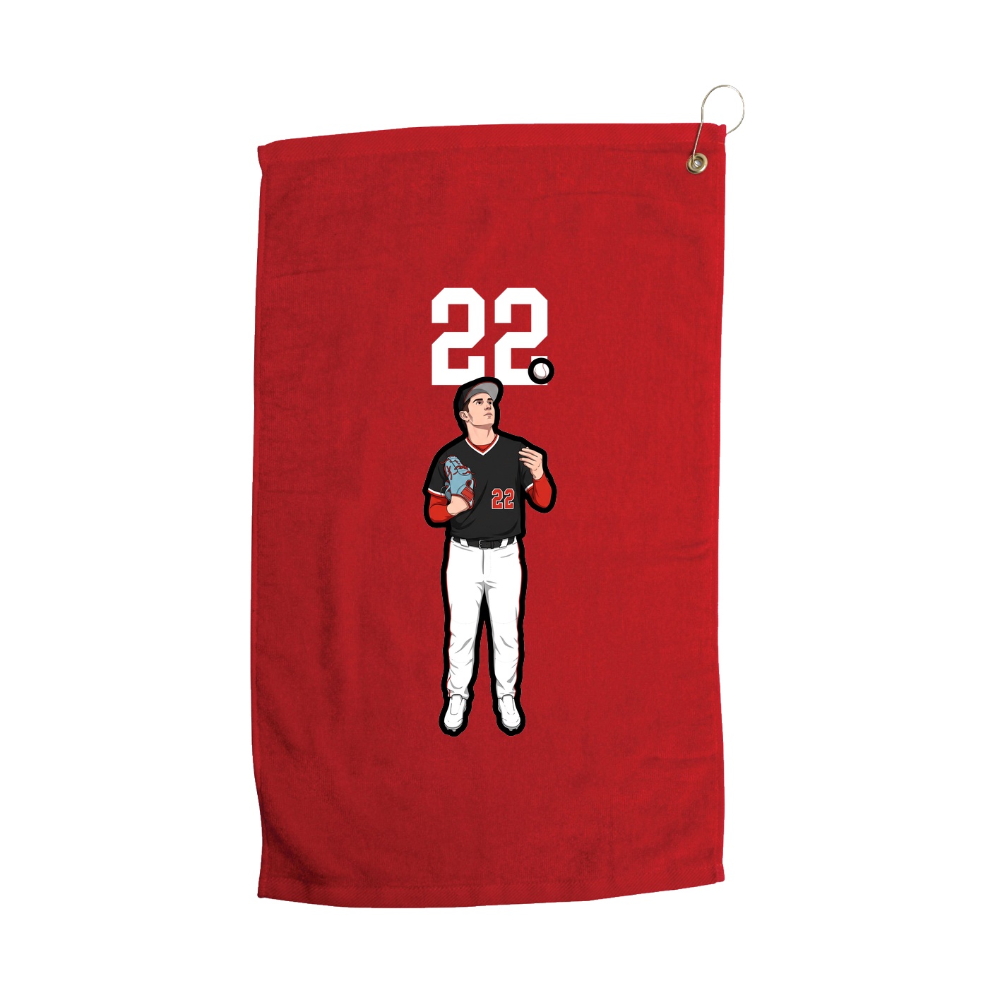 Golf Towel — Number Top in Red