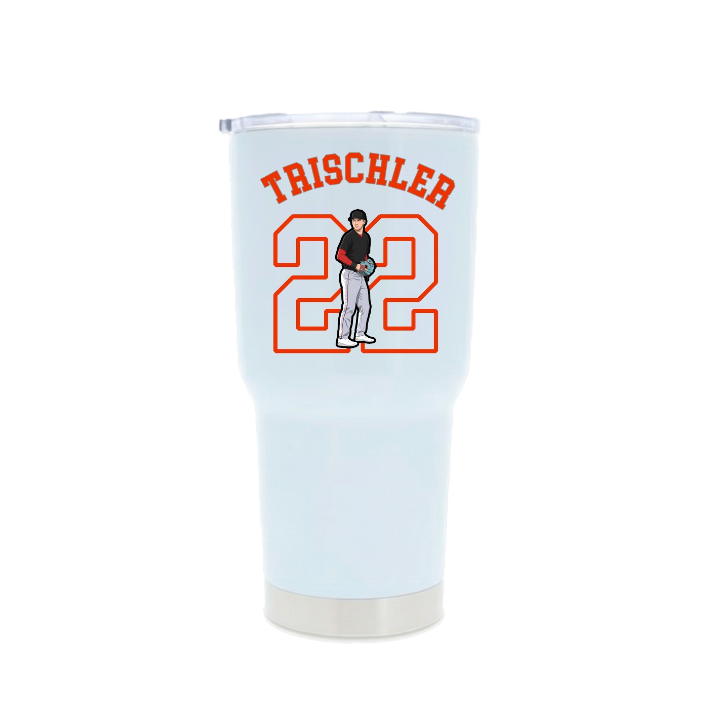 30oz Stainless Steel Tumbler — Shirsey Arch in White