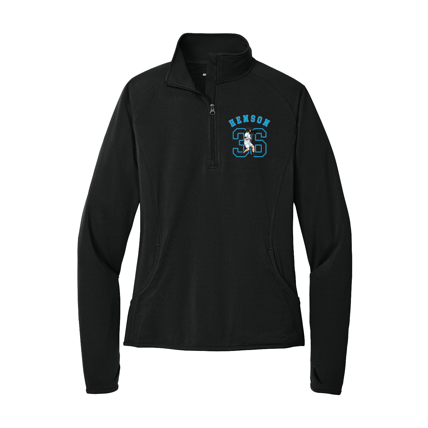 Women's Q-Zip Pullover — Shirsey Arch in Black