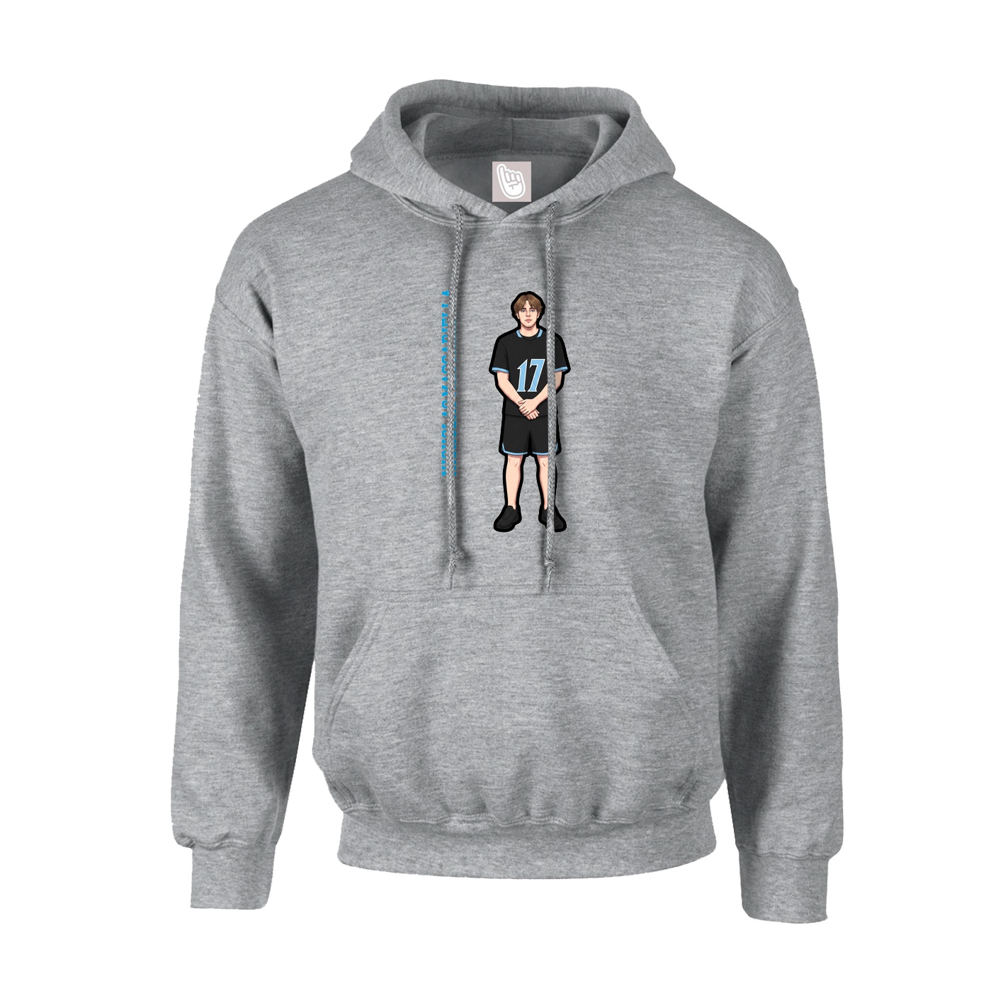 Hoodie — Name Vertical in Grey