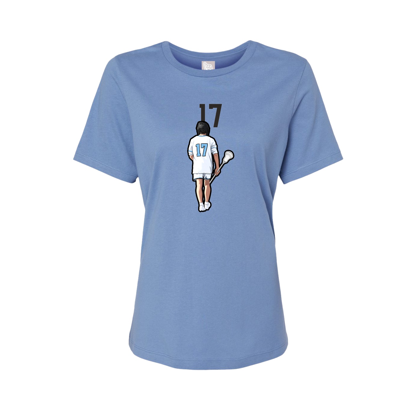 Fitted Women's Tee — Number Top in Powder Blue