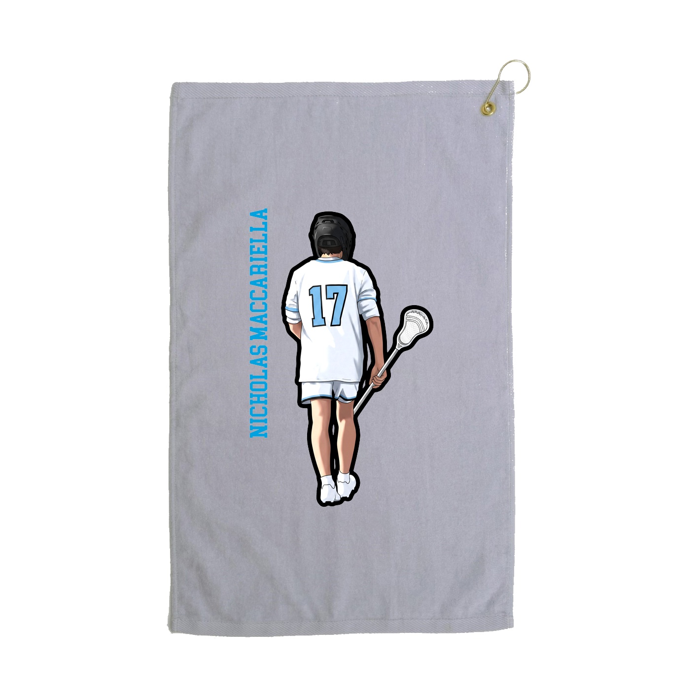 Golf Towel — Name Vertical in Grey