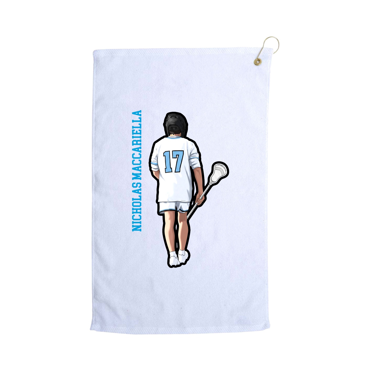 Golf Towel — Name Vertical in White