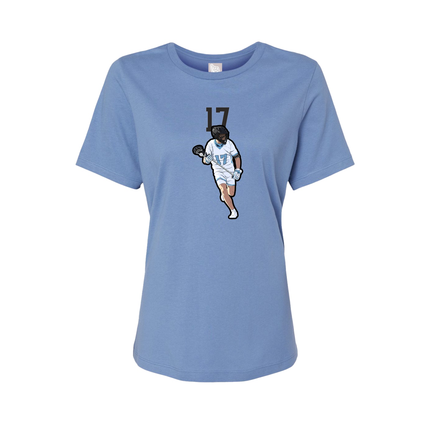 Womens Tee — Number Top in Powder Blue