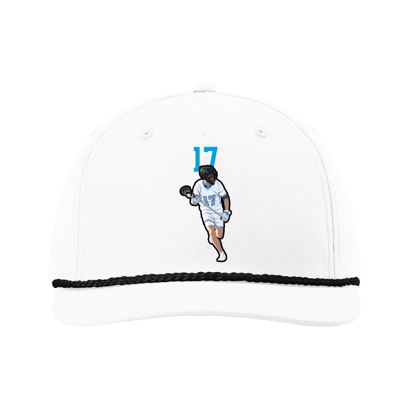 Five-Panel Classic Rope Cap — Number Top in White