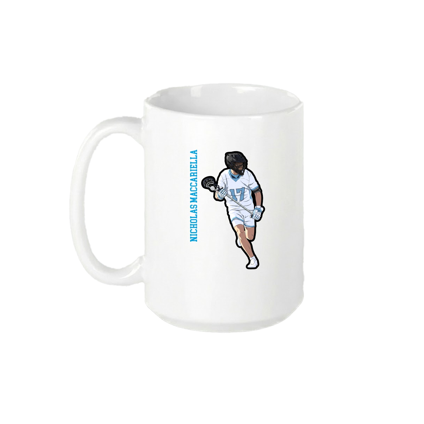 15oz Coffee Mug — Name Vertical in White