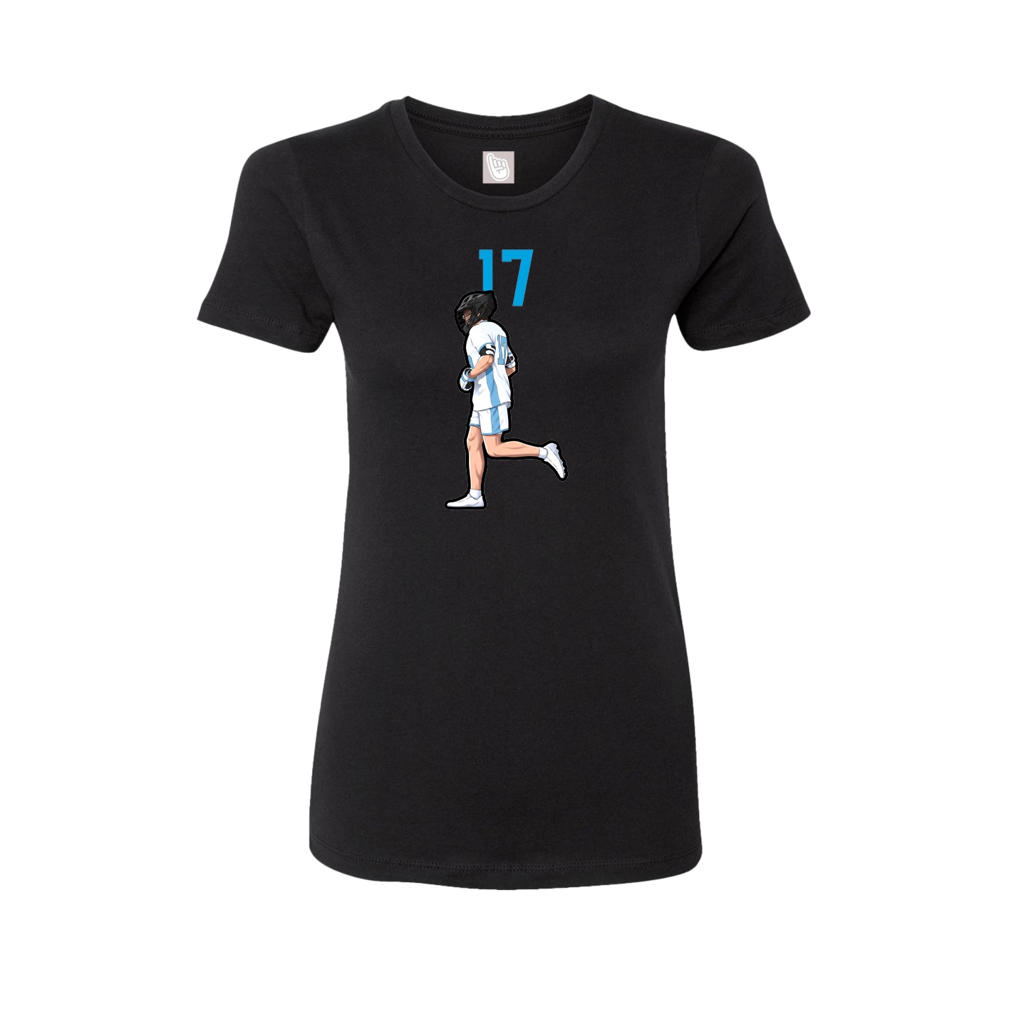 Fitted Women's Tee — Number Top in Black