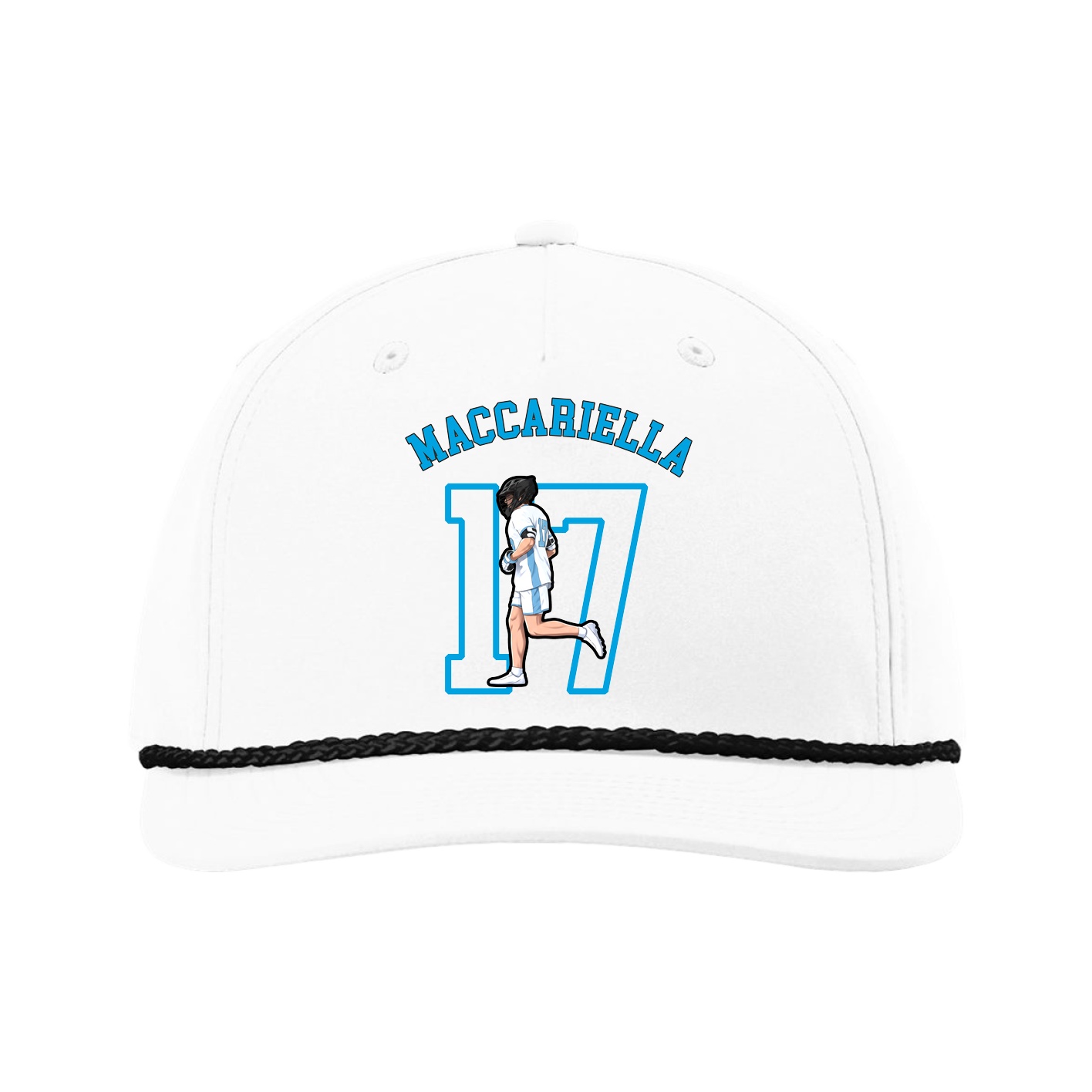 Five-Panel Classic Rope Cap — Shirsey Arch in White