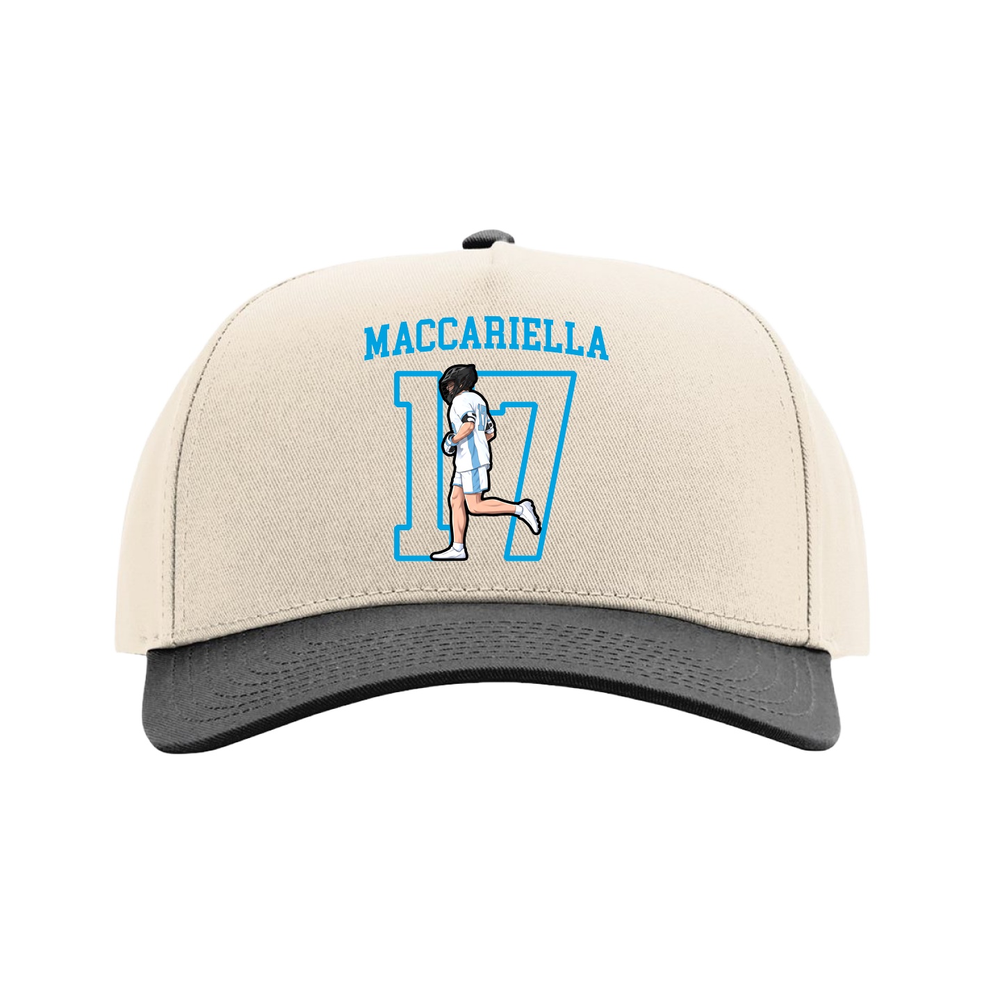 Full Fabric Five-Panel Champ Cap — Shirsey in Cream/Black