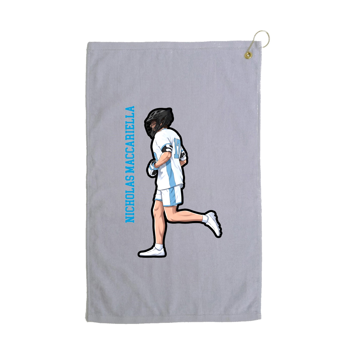 Golf Towel — Name Vertical in Grey