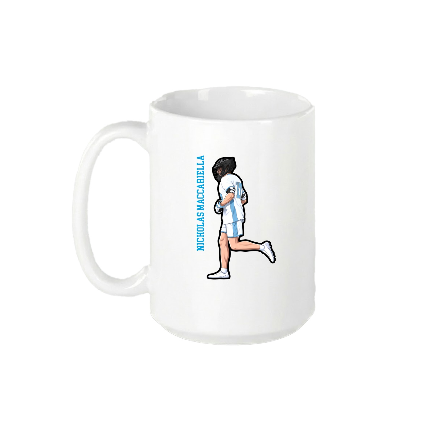 15oz Coffee Mug — Name Vertical in White