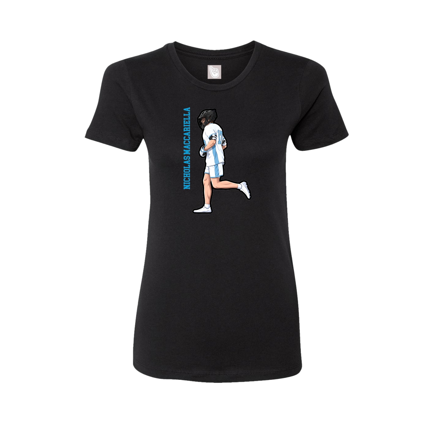 Womens Tee — Name Vertical in Black