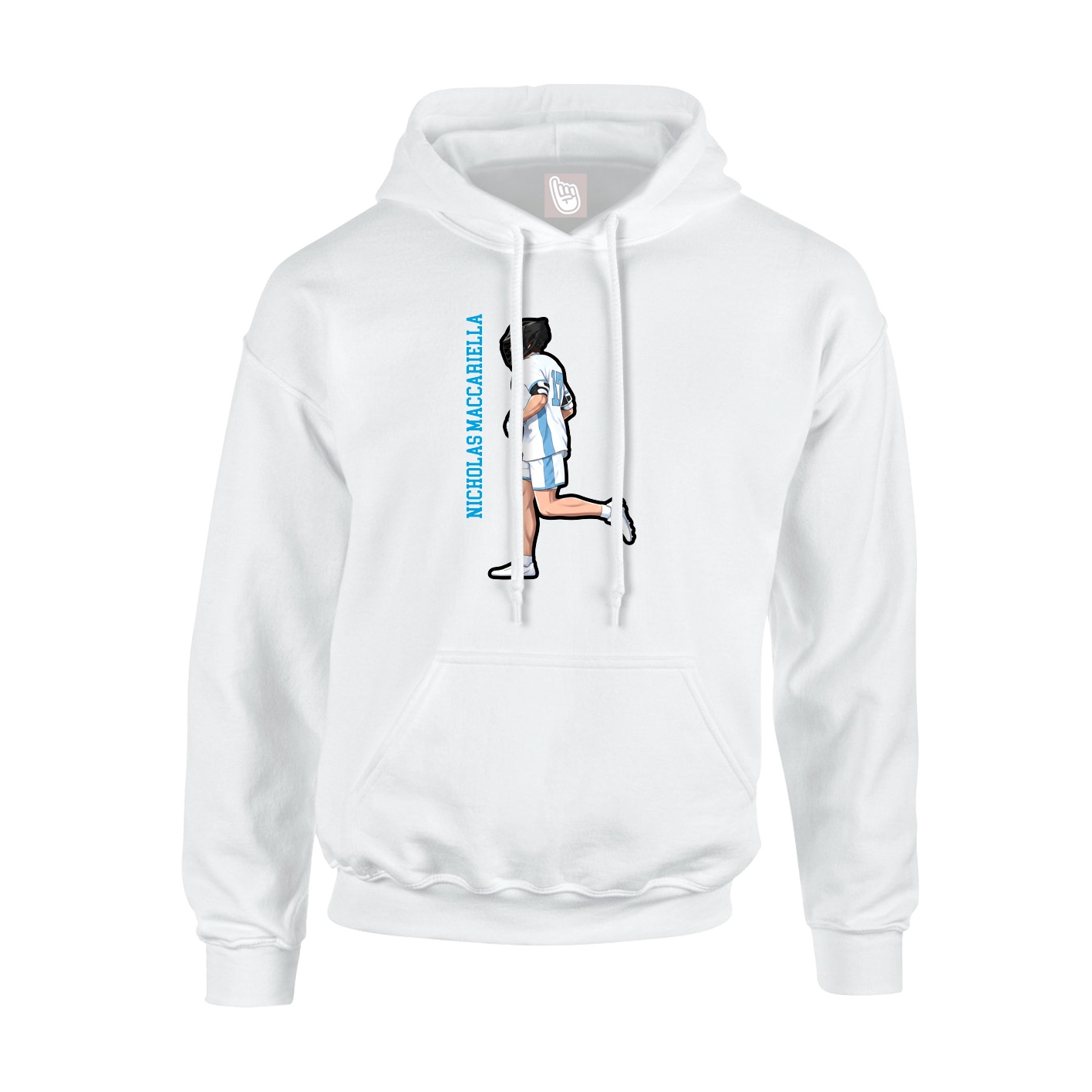 Youth Hoodie — Name Vertical in White