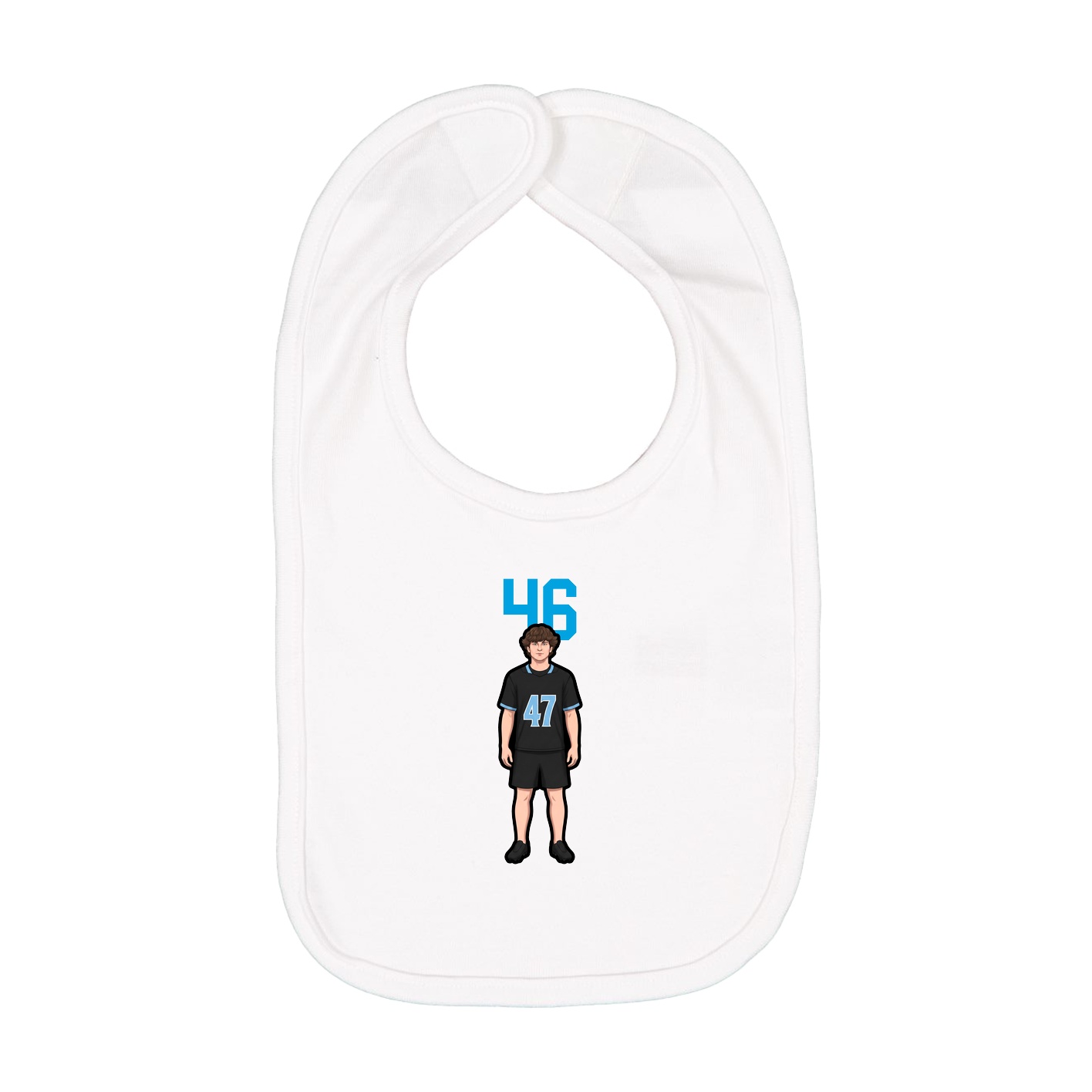 Infant Bib — Number Top in White