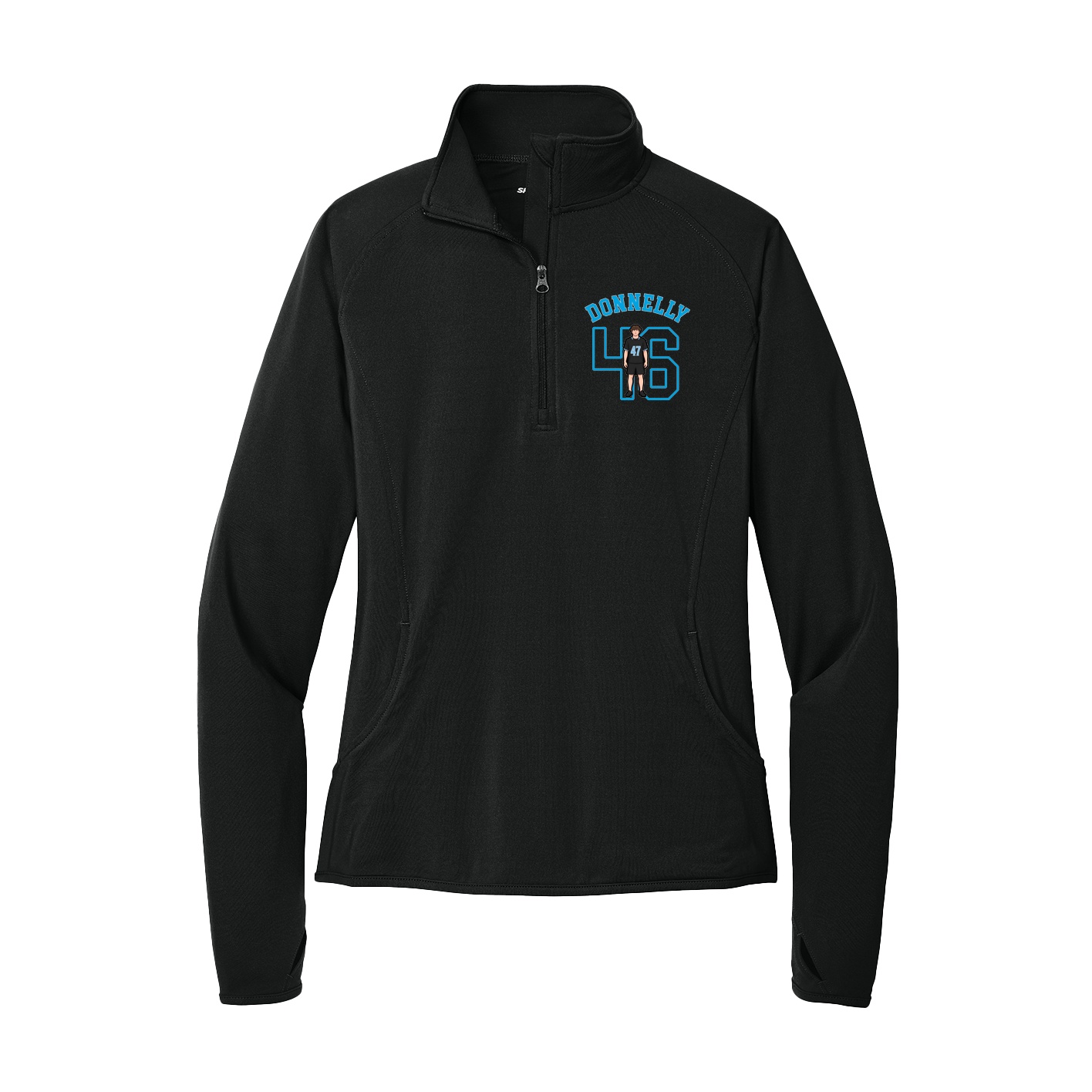 Women's Q-Zip Pullover — Shirsey Arch in Black