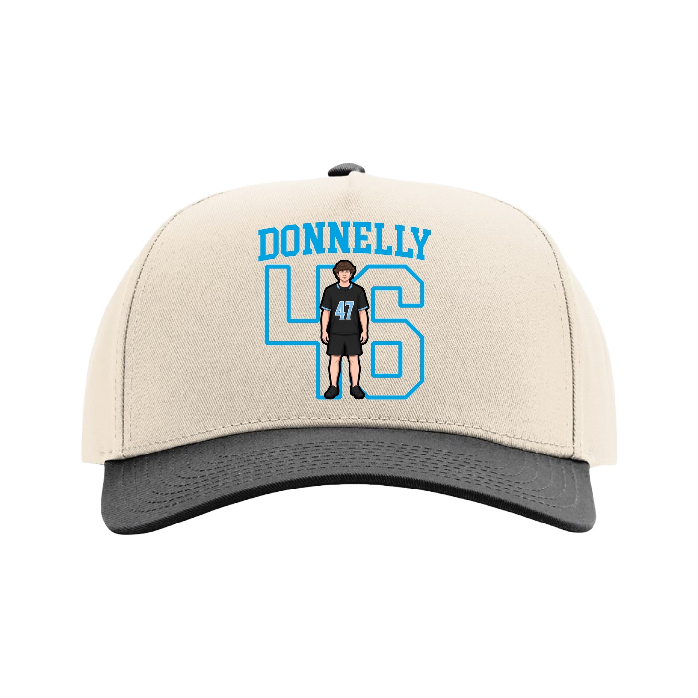 Full Fabric Five-Panel Champ Cap — Shirsey in Cream/Black