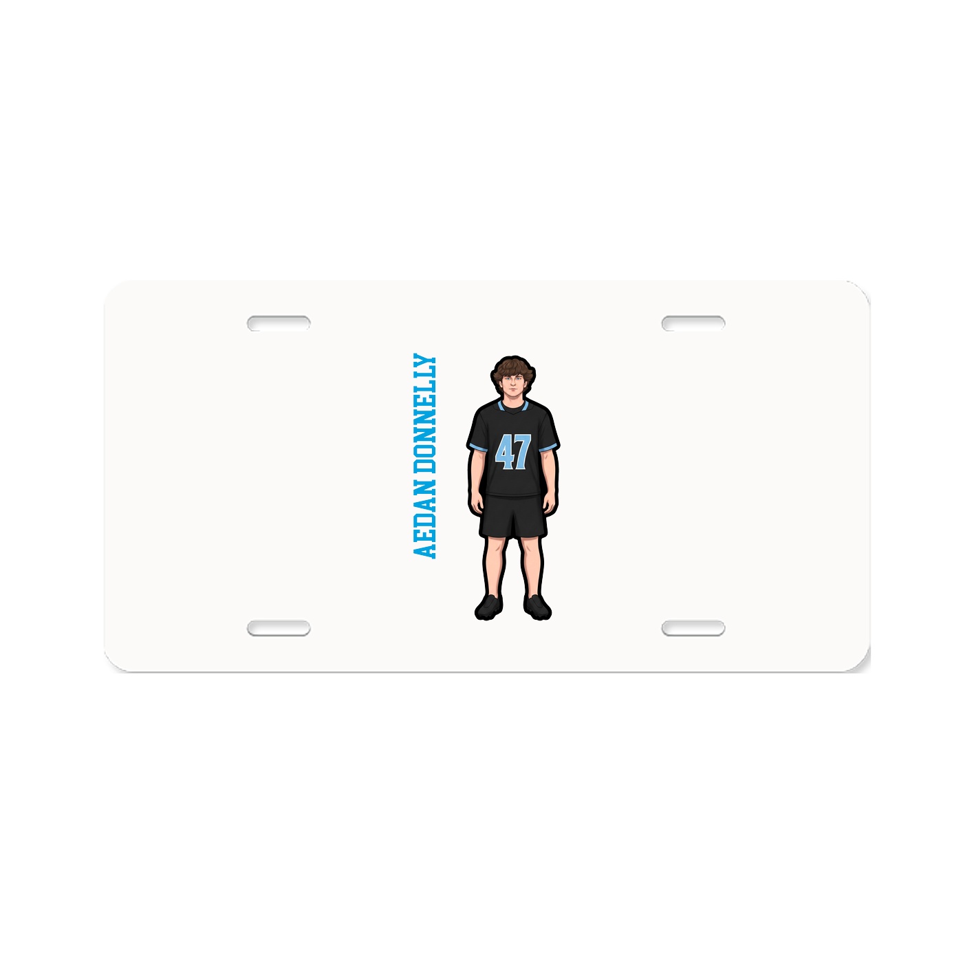 License Plate — Name Vertical in Classic