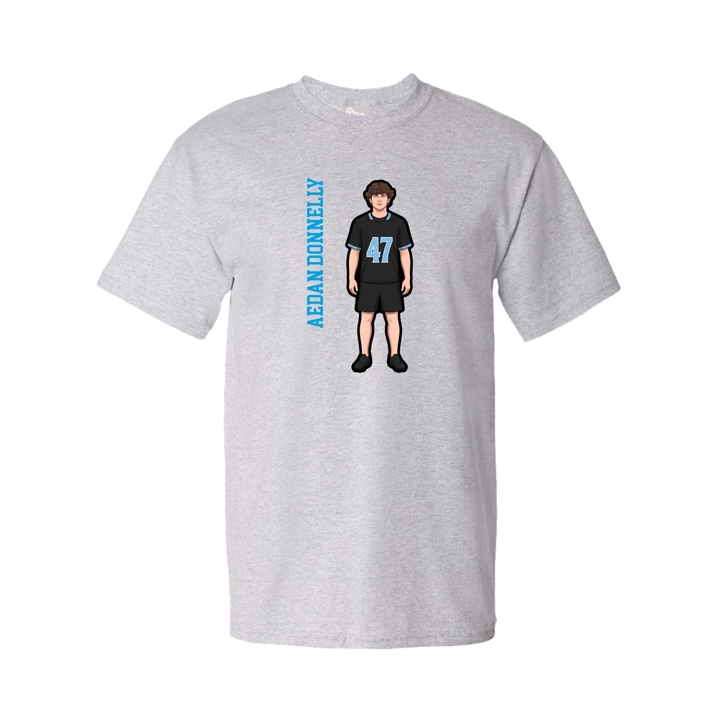 Tee — Name Vertical in Grey