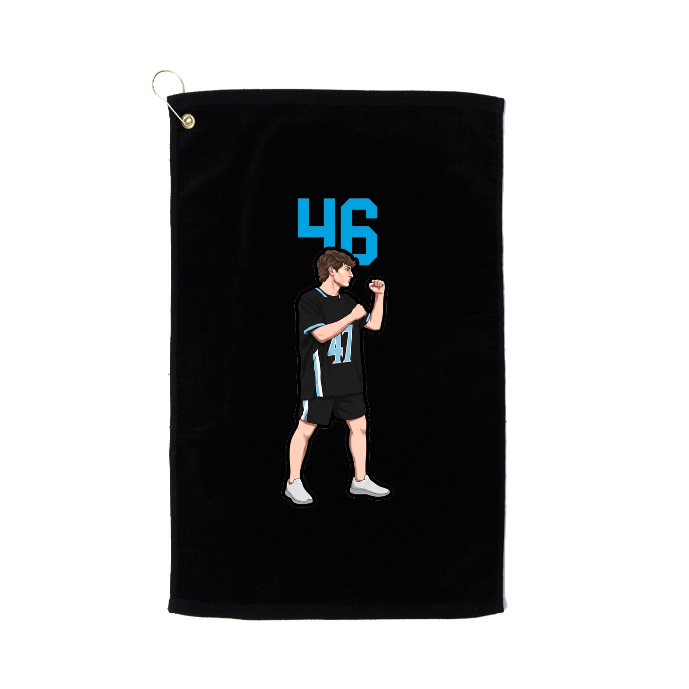 Golf Towel — Number Top in Black