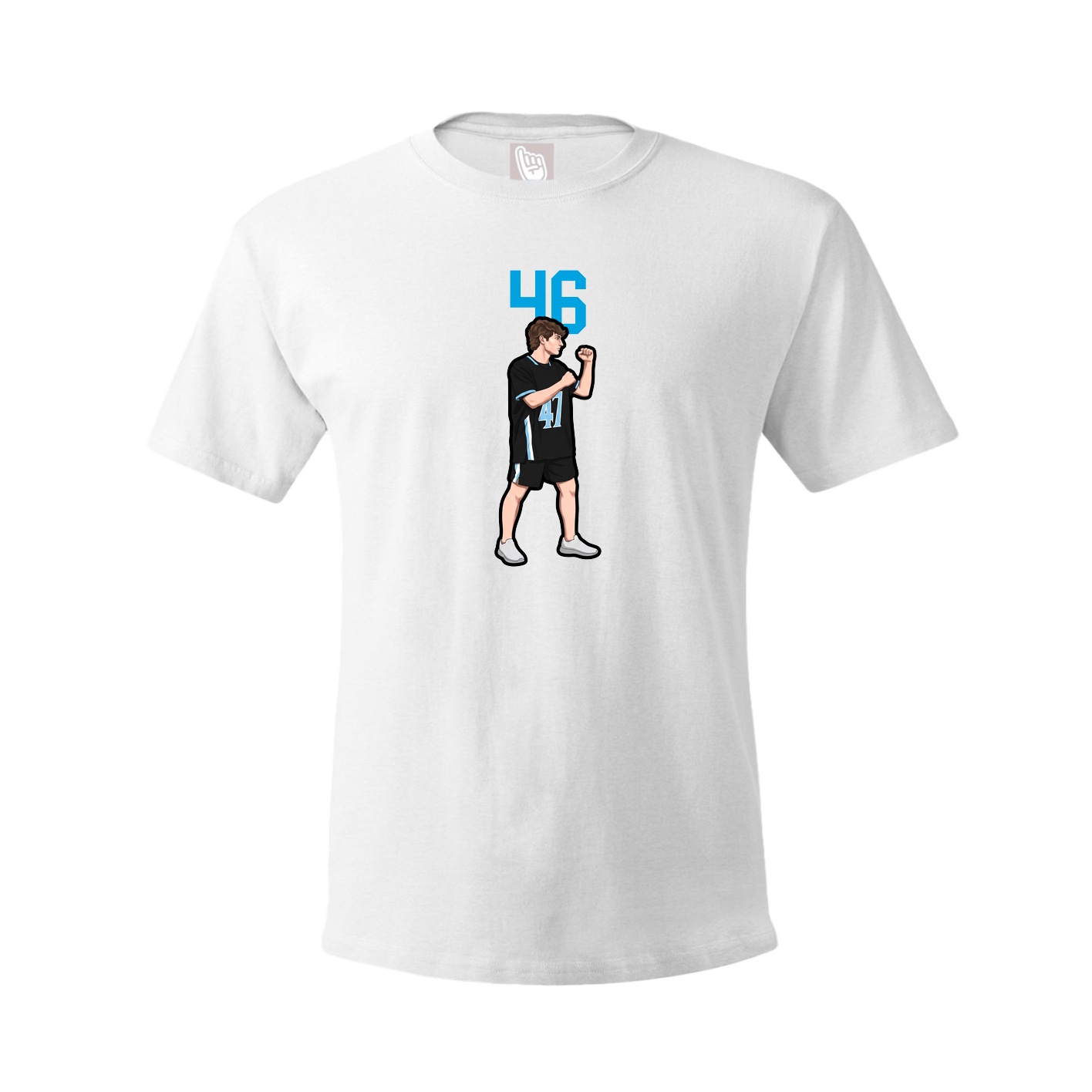 Youth Tee — Number Top in White