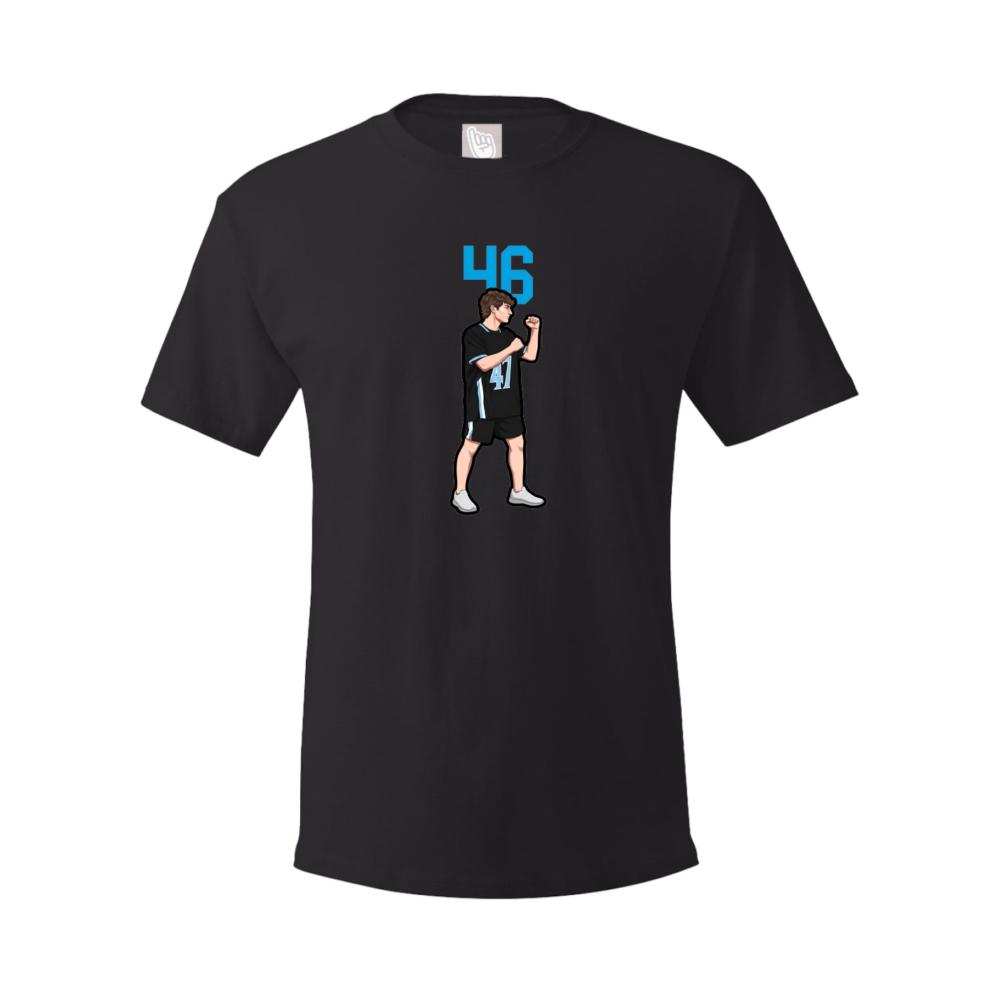 Youth Tee — Number Top in Black