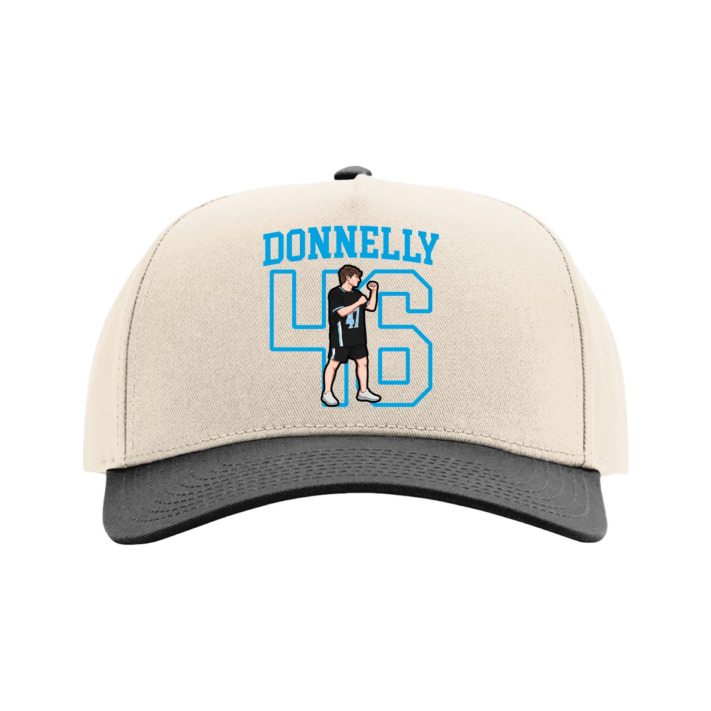 Full Fabric Five-Panel Champ Cap — Shirsey in Cream/Black