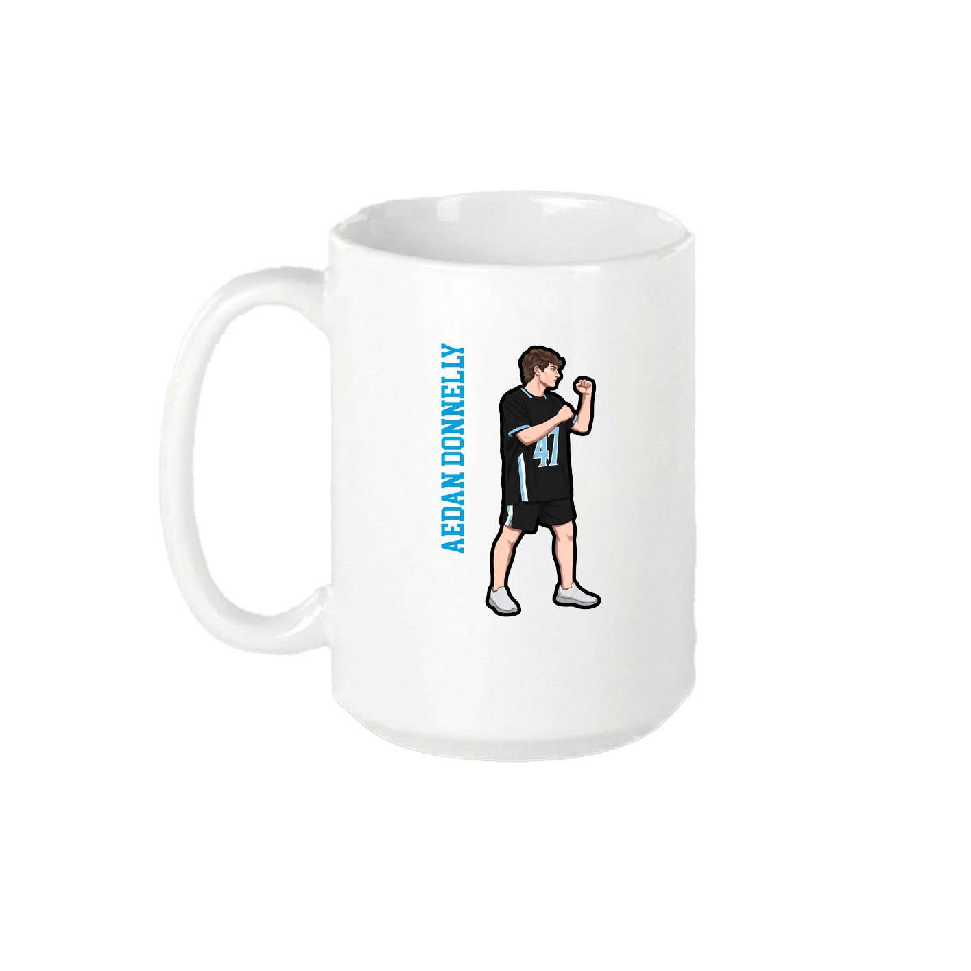 15oz Coffee Mug — Name Vertical in White