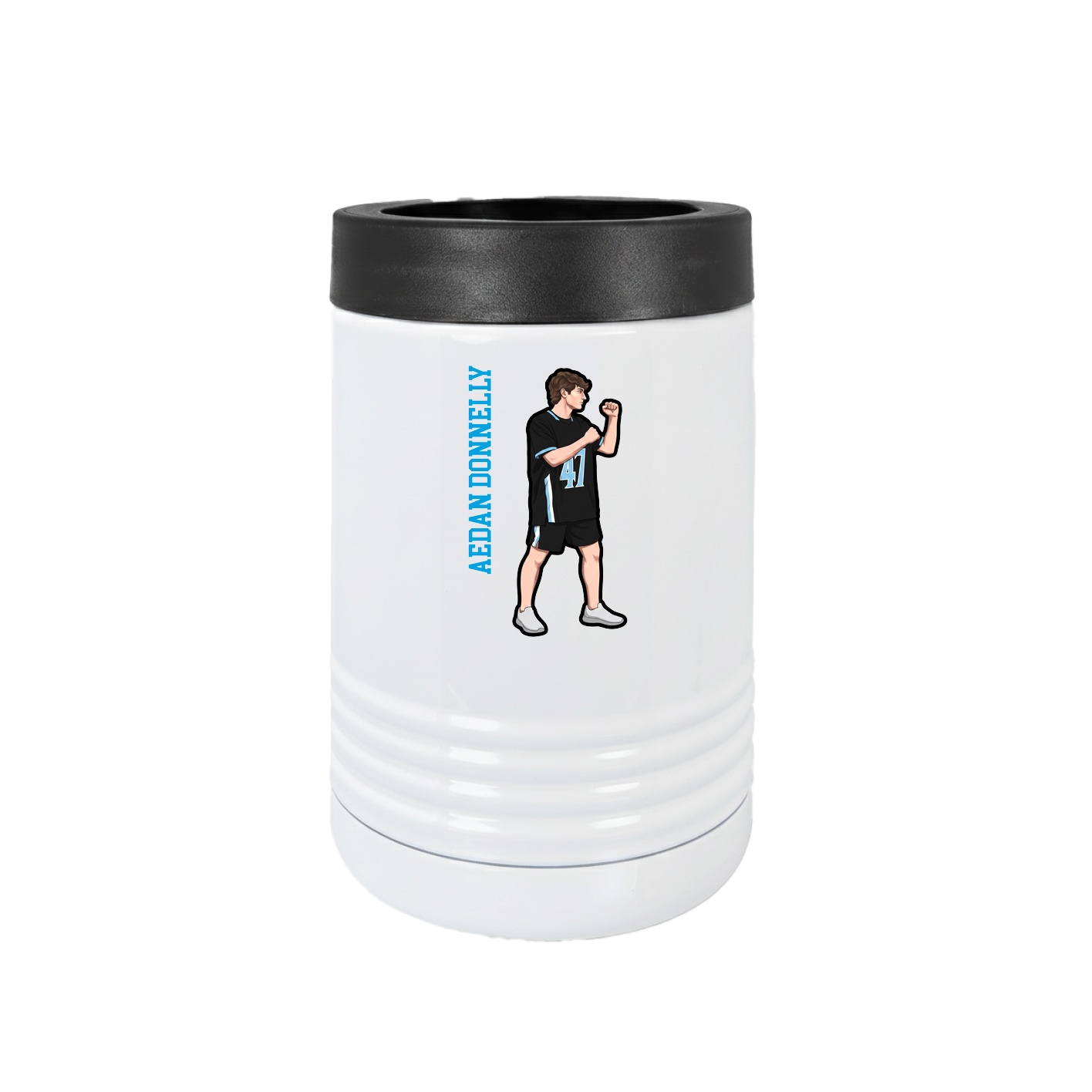 Beverage Holder — Name Vertical in White