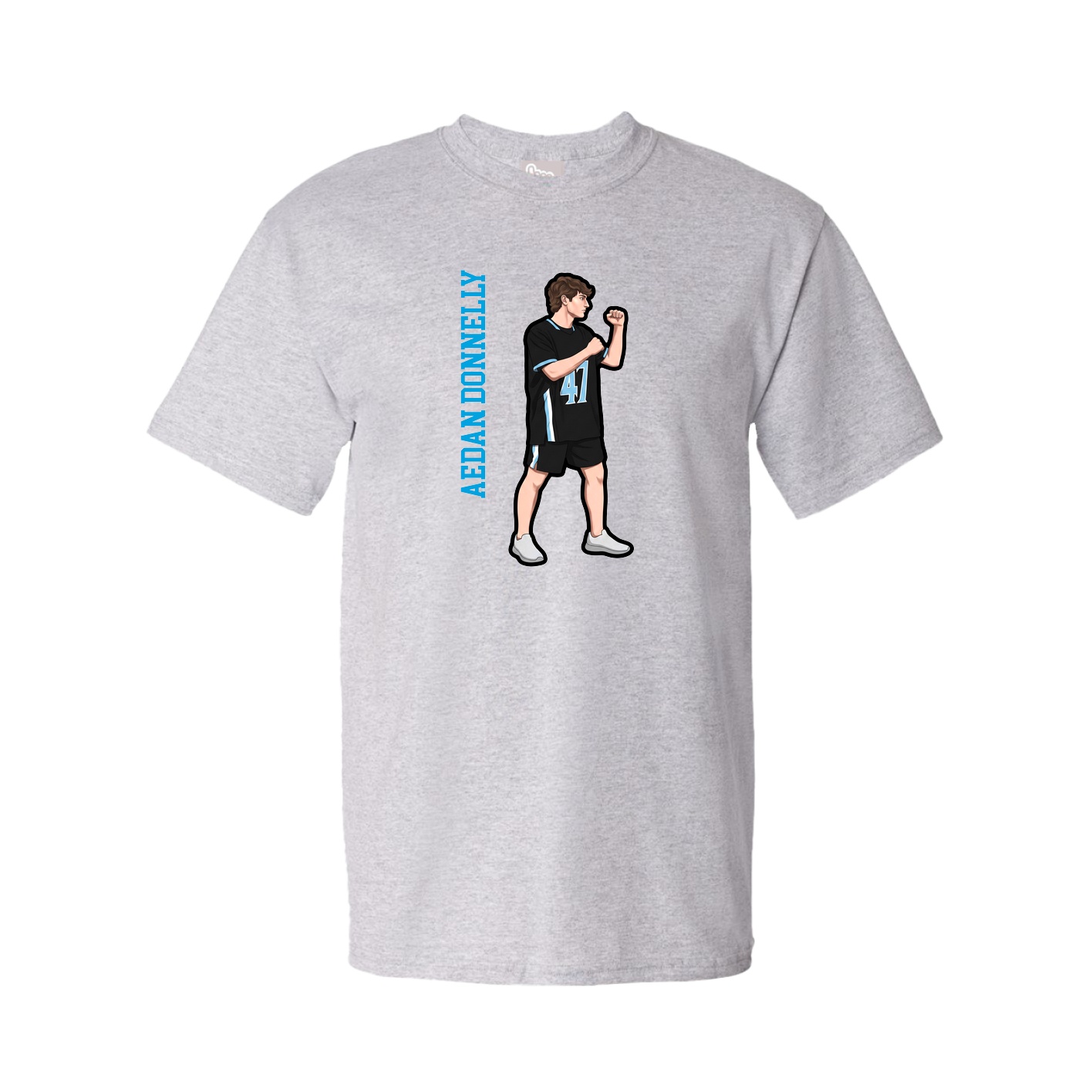 Tee — Name Vertical in Grey